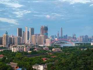 Skyline view of Wuhan City landmark