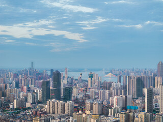 Fototapeta premium Skyline view of Wuhan City landmark