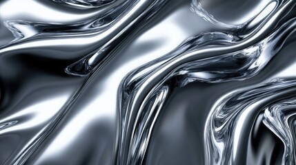 Fototapeta premium Abstract Metallic Surface with Wavy, Liquid-Like Texture