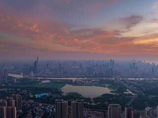 Obraz premium Skyline view of Wuhan City landmark
