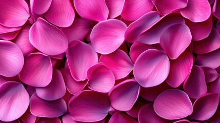Obraz premium Pink flower petals background closeup A close-up of pink flower petals overlapping in a detailed pattern, creating a soft, vibrant background perfect for nature-themed designs