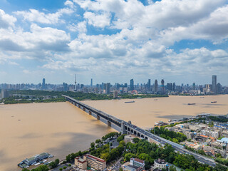 Skyline view of Wuhan City landmark