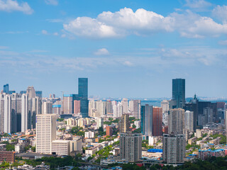 Fototapeta premium Skyline view of Wuhan City landmark