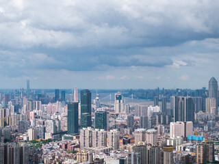 Fototapeta premium Skyline view of Wuhan City landmark