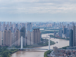 Skyline view of Wuhan City landmark