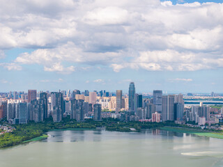 Fototapeta premium Skyline view of Wuhan City landmark