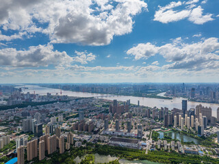 Skyline view of Wuhan City landmark