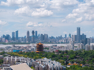 Fototapeta premium Skyline view of Wuhan City landmark