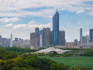 Fototapeta premium Skyline view of Wuhan City landmark