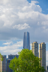 Fototapeta premium Skyline view of Wuhan City landmark