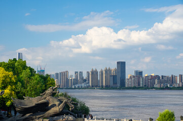 Skyline view of Wuhan City landmark