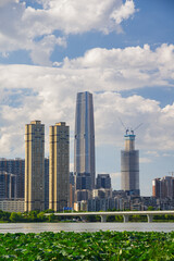 Skyline view of Wuhan City landmark