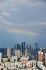 Fototapeta premium Skyline view of Wuhan City landmark