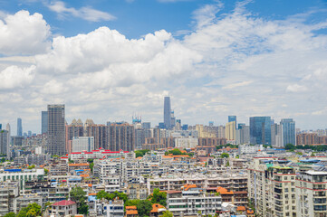 Skyline view of Wuhan City landmark