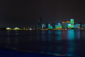 Fototapeta premium Skyline view of Wuhan City landmark