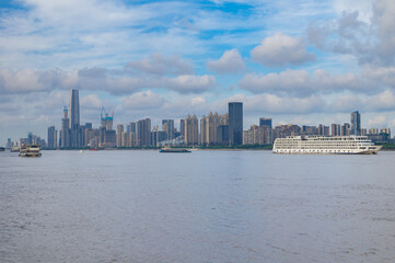 Fototapeta premium Skyline view of Wuhan City landmark