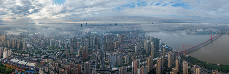 Obraz premium Skyline view of Wuhan City landmark