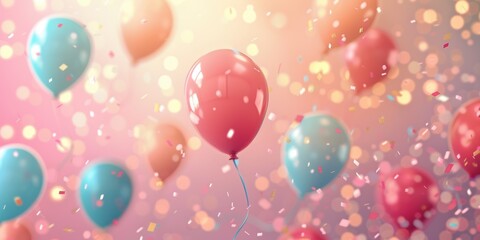 Celebratory Birthday Bash. A colorful and high-detailed background perfect for birthday celebrations.