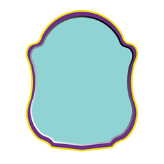 silhouette decorative label frame vector illustration