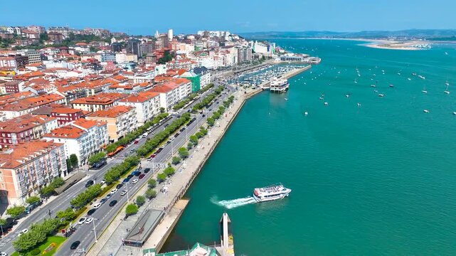 Aerial view of Santander, the capital city of the Cantabria region on Spain&rsquo;s north coast
