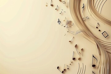 Harmony of Melodies. Music notes background high detailed plain background concept