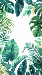 Digital watercolor plants abstract graphic poster background