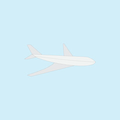 Airplane vector illustration isolated on blue background