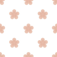 Minimal simple flower seamless pattern 