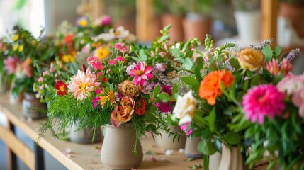 A flower arranging class