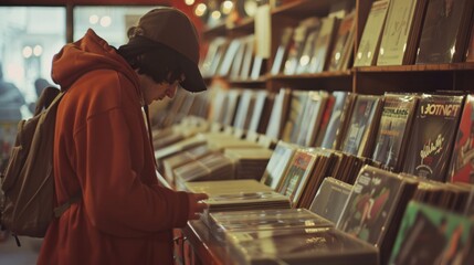 A vintage record shop