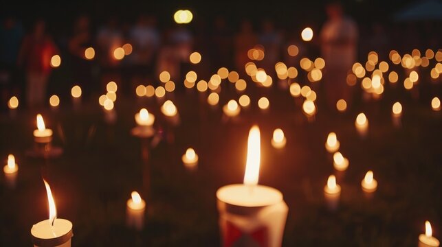 A Christian community gathering for a candlelight vigil