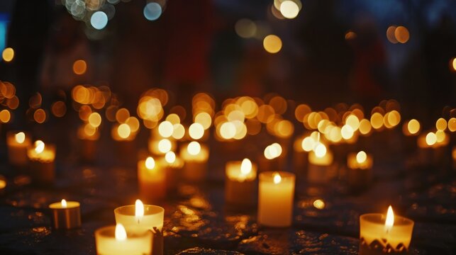 A Christian community gathering for a candlelight vigil