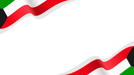 wavy kuwait flag vector background with copy space for text. kuwait national day