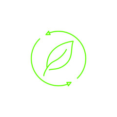 organic recycle icon, eco care, reusable environmental, ecology friendly reuse, logo, thin line web symbol on white background - editable stroke vector illustration