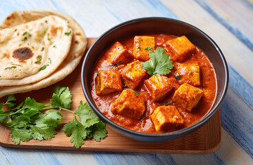 Spicy Paneer Tikka Masala with Naan