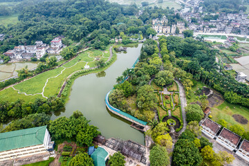 Obraz premium Aerial view of Kaiping City Park in Jiangmen City, Guangdong Province