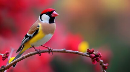 Fototapeta premium A Colorful Bird Perched on a Branch