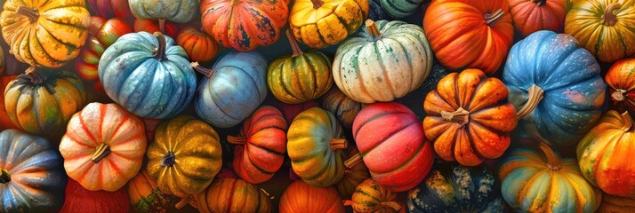 Autumn Celebration Vibes with a Pile of Vibrant Pumpkins for Halloween