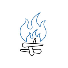 campfire concept line icon. Simple element illustration. campfire concept outline symbol design.