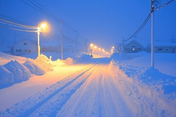 Overnight, snow fell quietly, and the wind swept it into drifts across the streets, creating a gentle yet noticeable emphasis.


