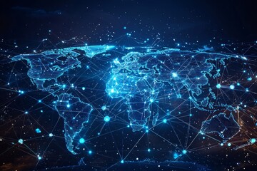 Global Digital Business Network Connection Illustration created with Generative AI