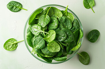 Obraz premium A bowl of blanched spinach in clear water