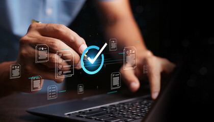Document management system DMS and standard quality control, ISO certified document concept....