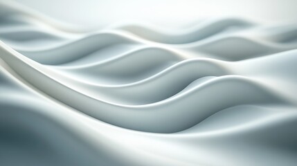 Obraz premium Abstract white waves, flowing and undulating in a smooth, organic pattern. The image is a minimalist design, perfect for backgrounds or design elements.