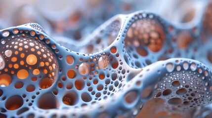 Obraz premium Abstract blue and orange bubble texture.