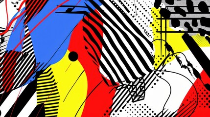 Abstract geometric pattern with bold colors.