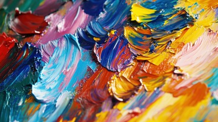 Abstract Oil Painting with Vibrant Colors