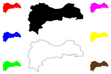 Erzincan (Provinces of the Republic of Turkey) map vector illustration, scribble sketch Erzincan ili map