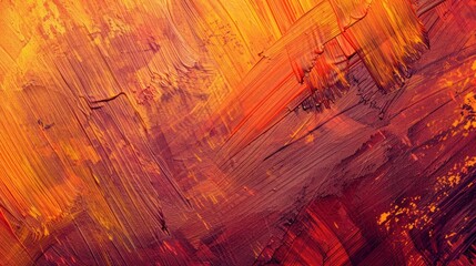 Abstract orange and red paint strokes.