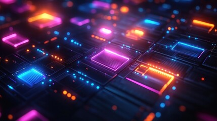 Neon Lights Abstract Background